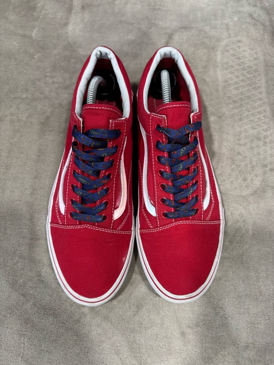 Vans Red & White Old Skool Sneakers - Picture 7 of 11